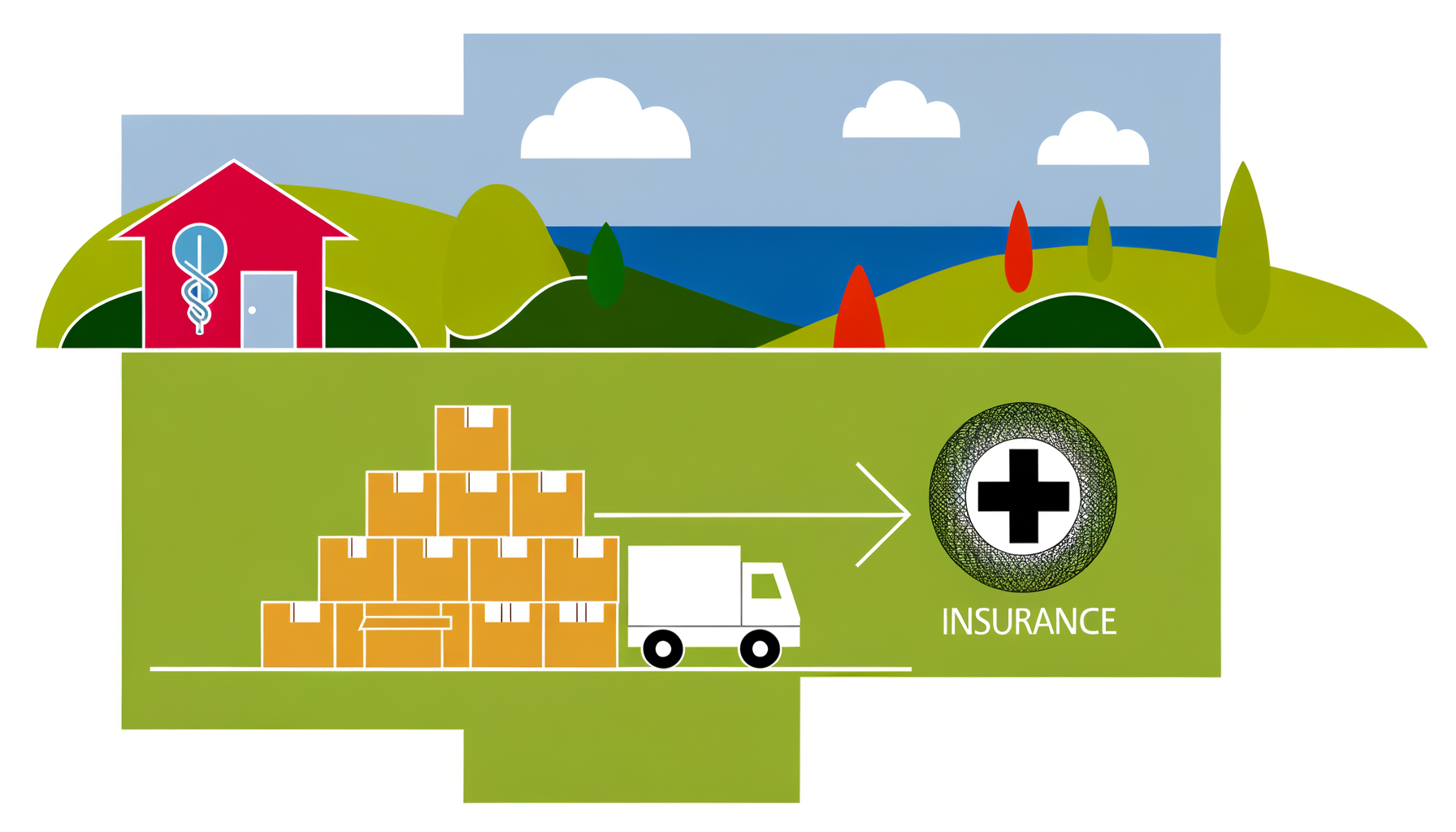 Personne en train de consulter un guide pratique sur son ordinateur pour déménager dans un autre département pendant un arrêt maladie avec documentations d'assurance à côté